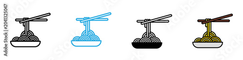 Fotografie Noodles multi - style icon design concept