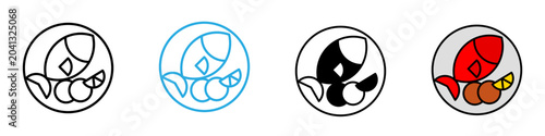 Tableau sur toile Fish food multi - style icon design concept