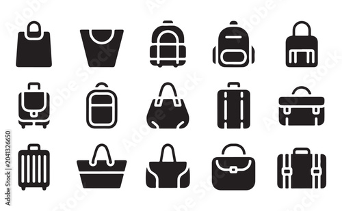 Fotografija Luggage and bag icon set