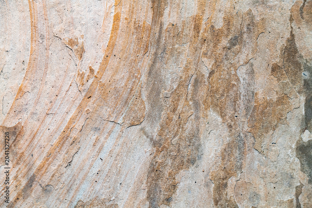 Obraz premium Weathered Stone Texture Featuring Circular Mineral Structures And Striations