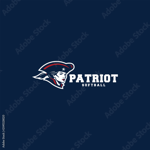 Patriot softball logo design vector