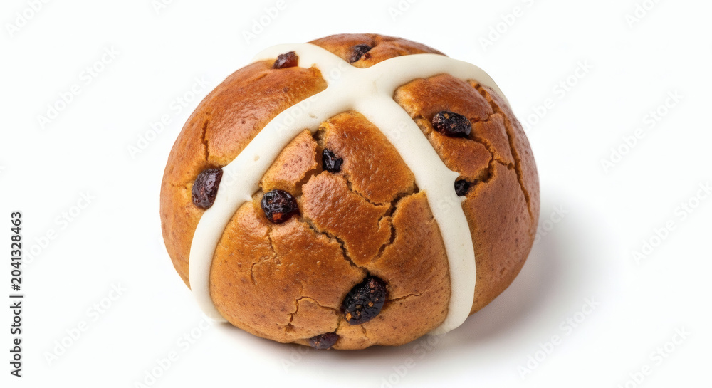 Fototapeta premium Traditional sweet bread with white cross.