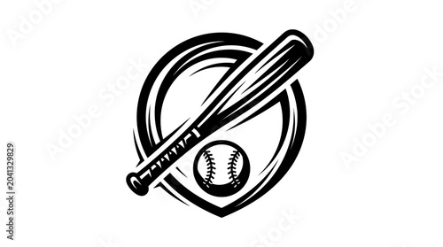 Tablou pe pânză Baseball Bat and Ball Sports Equipment.