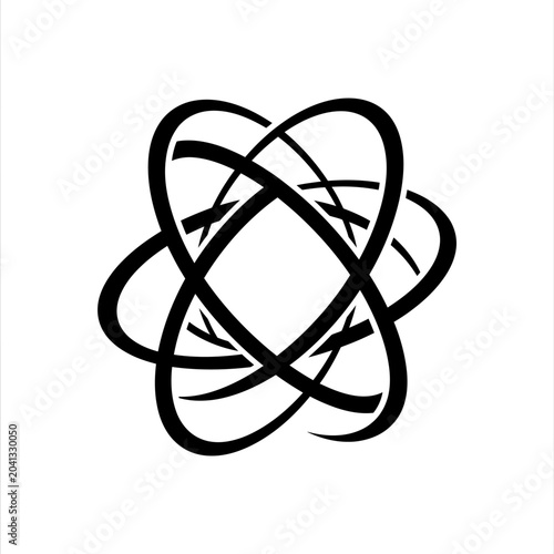Black abstract knot design symbol.