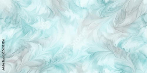 Billede på lærred Abstract artistic texture resembling soft feathery swirls of aqua and grey, creating a dreamy, ethereal, and tranquil visual effect