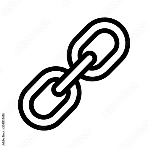 Simple Outline Chain Link Symbol Connection Icon Graphic Element