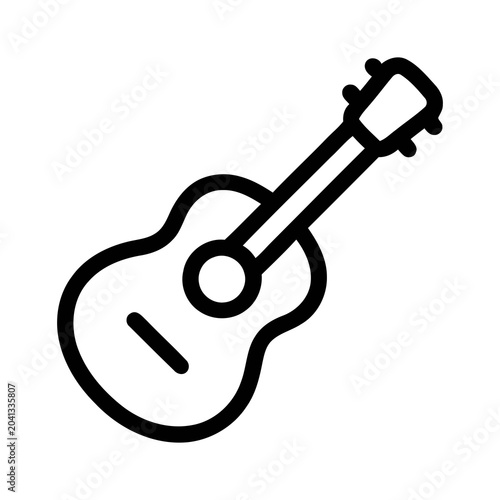 Tableau sur toile Simple Line Drawing Abstract Acoustic Guitar Icon Symbol Graphic Element