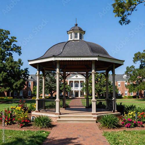 Concept Art Gazebo Dome. A Cupola Gazebo At East Carolina University In Greenville, Nc. (Summer Landscape)