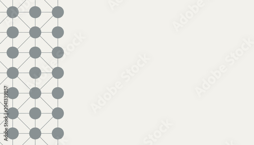 Abstract geometric pattern with grey connected circles forming a network structure on a light background, representing technology, data, or digital connections.