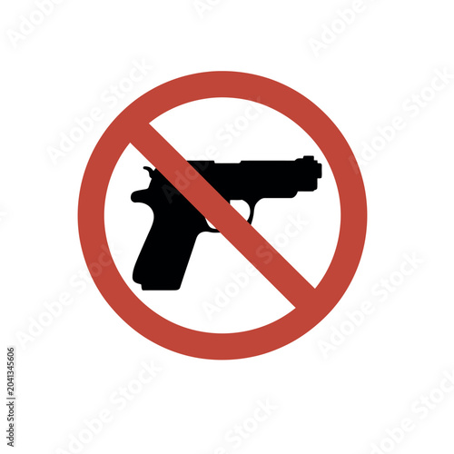 Cuadro en lienzo vector isolated illustration of a forbidden guns sign firearm prohibition symbol set weapon restriction warning icons collection gun control signage pack clean flat vector illustration design system