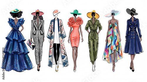 woman fashion people drawing dress