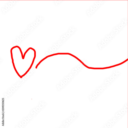Doodle heart love. Hand drawn heart sketch icon. Red hand drawn heart love. Valentines Day. Vector.