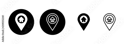 Bild auf Leinwand Address icon logo design. home location sign and symbol. pinpoint