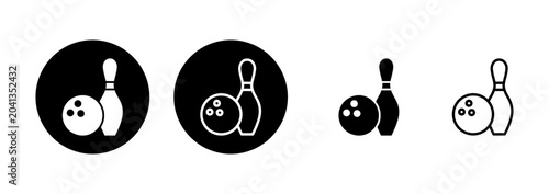 Foto Bowling icon logo design. bowling ball and pin sign and symbol.