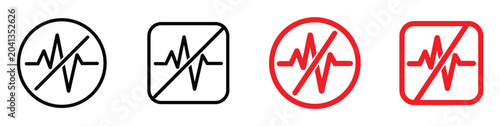Cuadro en lienzo No heartbeat and pulse icon set with healthcare and emergency medical concepts