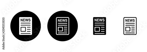 Konstfotografi Newspaper icon logo design. news paper sign and symbolign