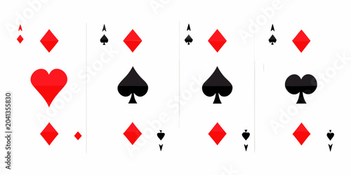 Cuadro en lienzo four playing card aces flat design cards