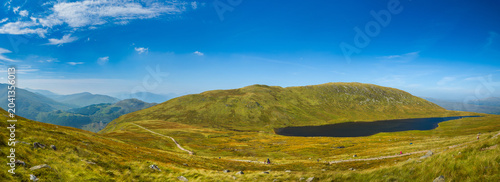 Canvastavla Panorama of Halfway Lochan and mountain trail on Ben Nevis (Scotland, United Kin