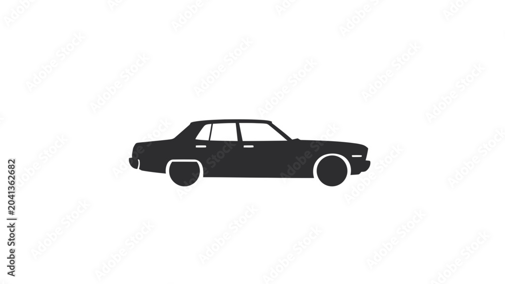 Fototapeta premium Black sedan car side view.