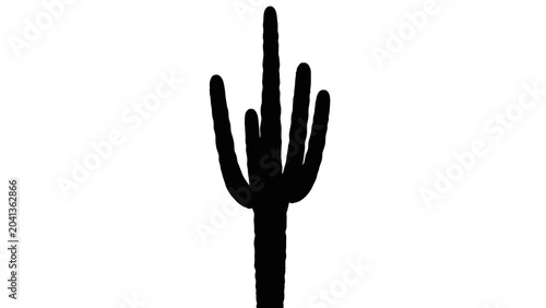 Black silhouette of a cactus plant.