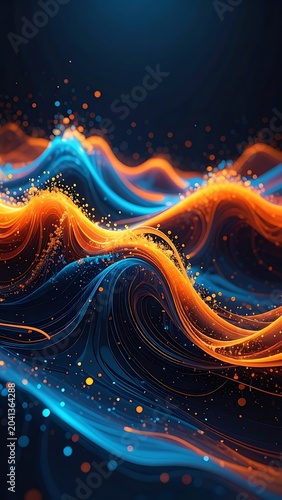 Vibrant abstract digital wave patterns.