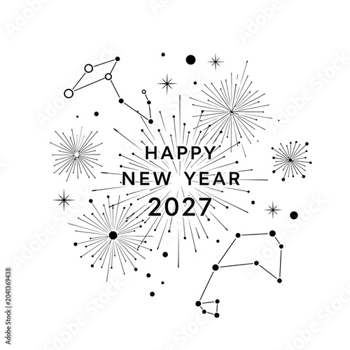 Canvas-taulu Happy New Year 2027 Fireworks Celebration.