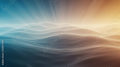 Abstract Wavy Background with Light Rays and Gradient Colors Animation.