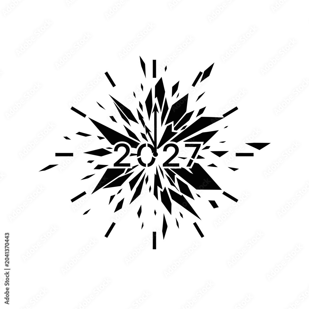 Fototapeta premium Black 2027 explosion graphic design element.