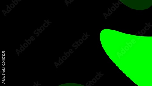 Obraz na plátně Bright Neon Green Abstract Form on Black Background