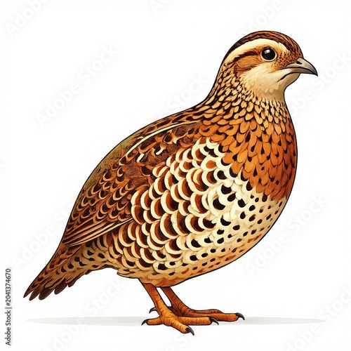 quail bird detailed vector illustration animal wildlife feathers
