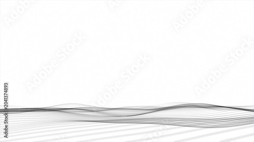 A minimalist white backdrop with a black-and-white wave, a simple background animation in 4k.