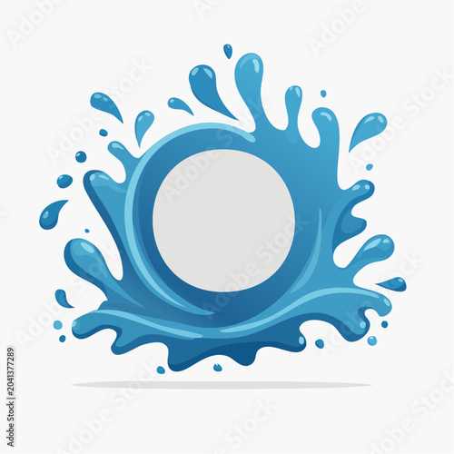 Blue Water Splash with Circle Frame