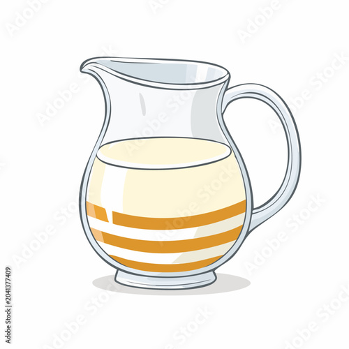 Illustration of a glass pitcher filled with a light-colored liquid