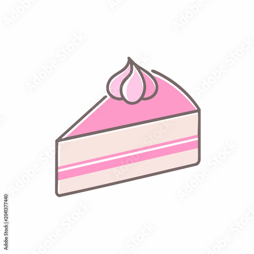 Slice of pink cake with frosting