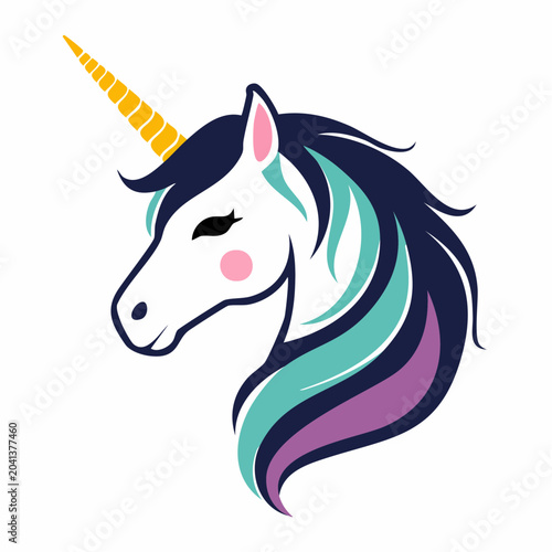 Stylized Unicorn Head Illustration