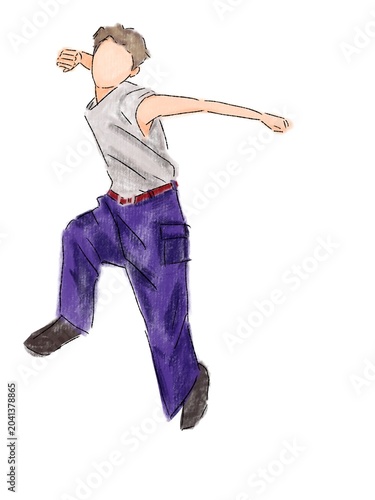 パフォーマンスする男性アイドルダンスイラスト