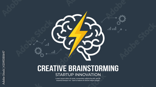 Creative brainstorming startup innovation concept.