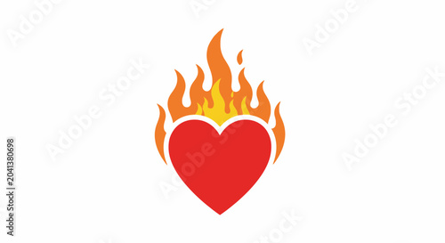 Photography Red Heart on Fire Icon - Passion, Love, Heat, Energy, Emotion