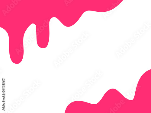 Dripping strawberry texture background. Pink liquid melt. Abstract dripping pink liquid. Pink fluid border background. Melting strawberry ice cream. Melting strawberry syrup