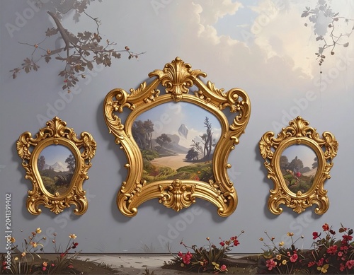 golden antique luxury frame
