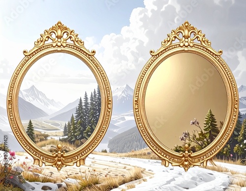 golden antique luxury frame