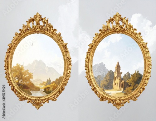 golden antique luxury frame