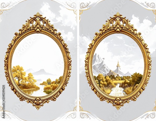 golden antique luxury frame