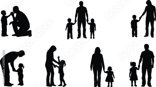 Canvastavla Parent and Child Silhouettes Family Bonding Moments with Parenting Interactions