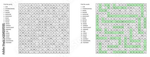 Car World Word Seek Puzzle Sheet Automotive Vocabulary Challenge
