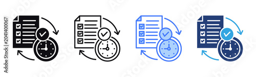 Tableau sur toile Time Management icon sheet multiple style collection