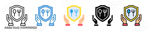Food Security multiple style icons set design vector illustration. 