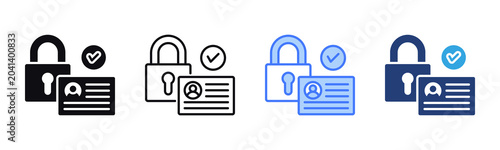 Fotografie Access Control icon sheet multiple style collection