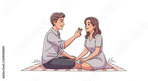 Cuadro en lienzo Man proposing to a woman.