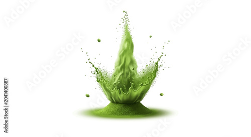Canvas Print Splash of green liquid splashing upwards.